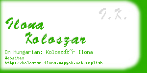 ilona koloszar business card